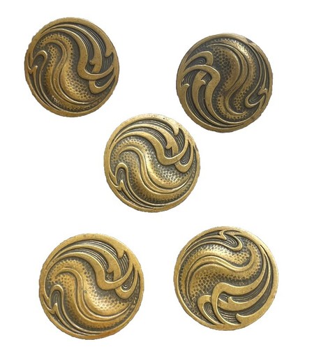 Boutons art nouveau laiton - 5,