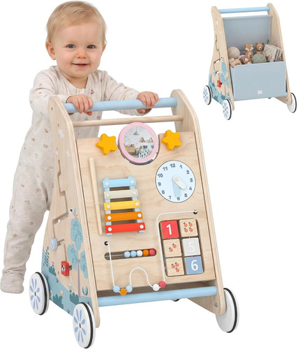 Trotteur bebe bois chariot - en,
