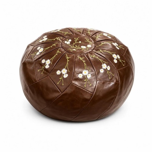 Ottoman rond broderie - ottoman,