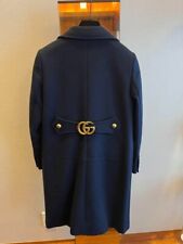 Gucci GG Marmont Wool Chester Coat Navy Size M