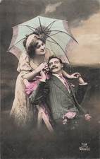 CP GOOD YEAR WOMAN ELEGANT UMBRELLA LEANING ON MUSTACHE - 24292