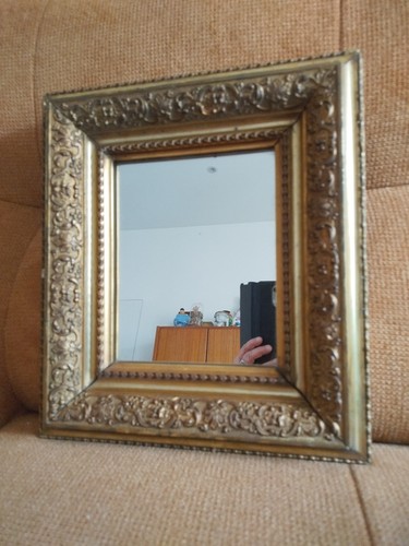Miroir ancien bois - miroir, doré