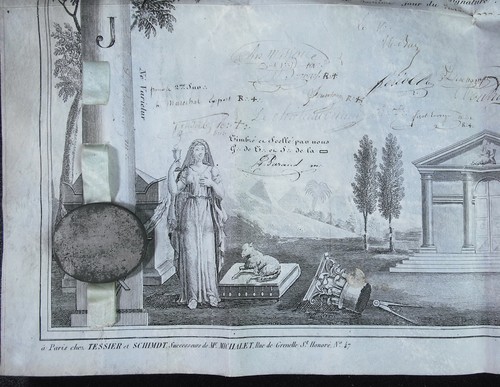 Diplôme franc maçon 1844 - franc-maçon,