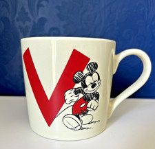 Official Disneyland Paris Mickey Mouse Letter V Mug Disney Red and Cream Disney