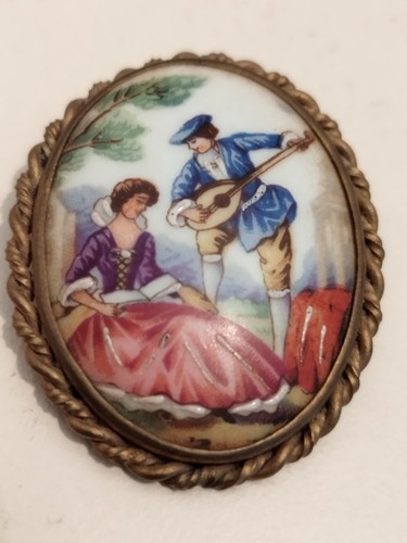 Broche ovale vintage - ovale, en