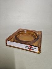 VINTAGE MARTINI ASHTRAY 70s / AMBER GLASS /ADVERTISING OBJECT / BISTRO