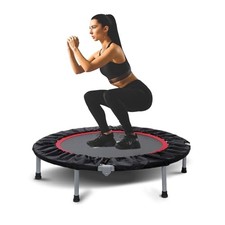 BCAN 40" Foldable Mini Trampoline Fitness Trampoline with Safety Pad