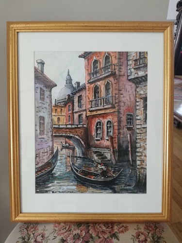 Tableau aquarelle ancienne - , de