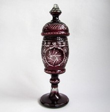 Large 38cm Red Crystal Ruby Hunting Food Shape Chalice Cut Candy Maker