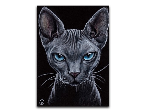 Aceo original art - art, grey