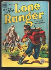 Lone Ranger #19 1950-Dell-Tonto-Silver & Young Hawk appear-Indian warrior bac...