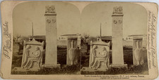 Greece, Athens, Tombstones in an Ancient Cemetery, Vintage Print, Circa 