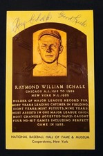 RARE RAY SCHALK SIGNED AUTO HOF PLAQUE POSTCARD CHICAGO WHITE SOX