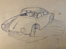 Very beautiful drawing pen paper design car collection art 1950 to identify