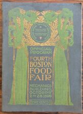RARE 1899 BOSTON FOOD FAIR CATALOG MUSIC PROGRAM GASTRONOMY COOKING EXHIBITION
