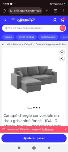 Canapé angle convertible - canapé,
