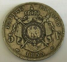 MONNAIE ANCIENNE 5F EN ARGENT DE  NAPOLEON III EMPEREUR 1855 A  PARIS