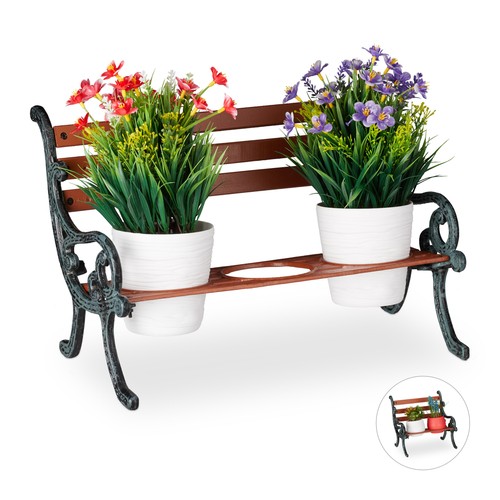 Banc fleurs bois fonte - fleurs,