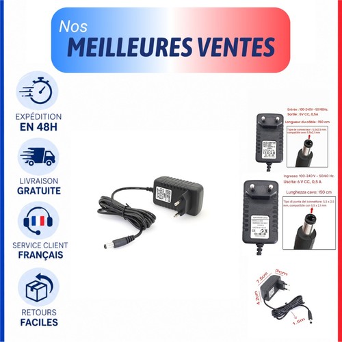 Adaptateur secteur 500ma - 6v,