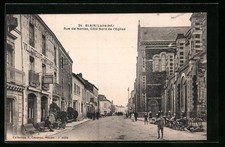 Old postcard Blain, Rue de Nantes, North side of the church 