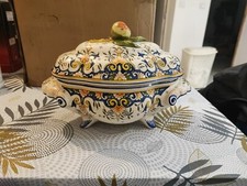 soupiere en faïence vieux Rouen fait main 