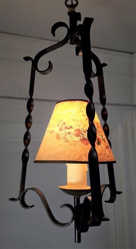 Lustre fer forgé noir chaîne