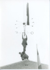 Paris, Two Men on a Weather Vane Vintage Silver Print Silver Print 