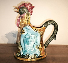Ancien pichet coq barbotine