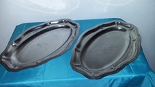 2 ANCIENS PLATS OVALES EN INOX