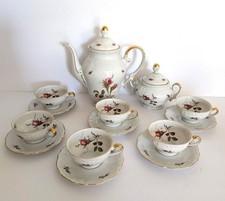 16 pc Winterling Bavaria Coffee Tea Pot Set Moss Rose Teacups Saucers Sugar Bowl