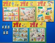 Lot - 5  pif vaillant ancien de 1966 - 1968+ 5 portes cles pif bon/tres bon etat