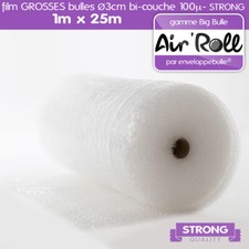 1 Rouleau de film GROSSES BULLES larg 1,00m x long 25m