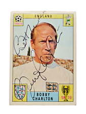 Signed Bobby Charlton 1970 Panini Card / Mexico 1970 World Cup Panini Album Card