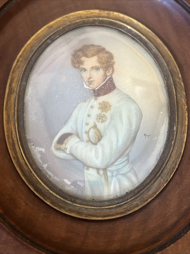 Portrait miniature xixe - -,