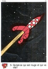 05 - TINTIN What is red and goes fast? COW HERE LAUGH CARD #A1