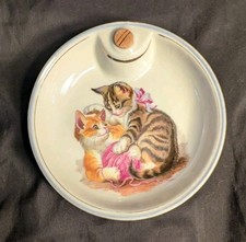 Assiette pour Bébé Chauffante, Assiette à Bouillie, Décor Chatons Chats, Vintage