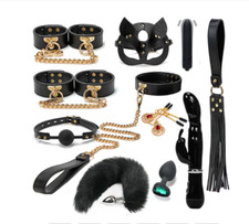 BDSM Plug Cuir Menotte Collier