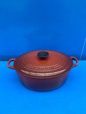 Le Creuset Grande Cocotte EN Fonte OVALE Vintage MARRON ø 27 CM