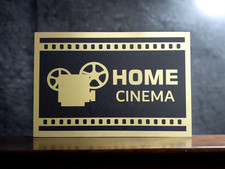 Panneau mural home cinéma plaque en aluminium doré brossé décoration de salle...