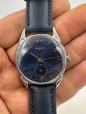 Longines watch Blue Dial men's 17 Jewels Great condition working 1950s Vintage