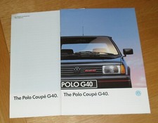 Volkswagen VW Polo G40 Brochure 1991 Inc UK Spec Sheet