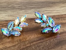 bijoux vintage boucle d’oreille pierre du Rhin or Princess.