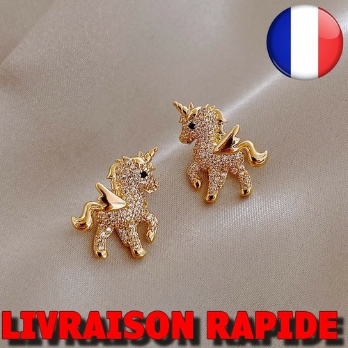 Boucle oreille forme licorne - forme,