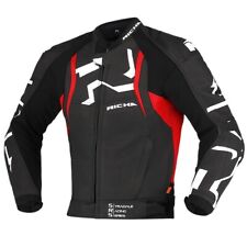 Veste De Course En Cuir RICHA STRADALE Noire/Rouge Pour Moto