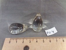 glass chandelier tassel, (set of 2) pear shape, 30 / 18 mm (ref PO4)