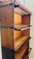 Antique Macey 912 Barrister Bookcase – 4 Stack Golden Oak Lawyer’s Bookcase Vtg
