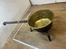 Antique copper pot early 19th century fireplace utensil, kitchen castles n.2