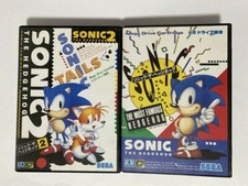 Mega Drive Genesis SONIC THE HEDGEHOG 1 & 2 Lot Boxed / manual Japan Game SEGA