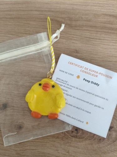 Porte clés figurine poussin - porte-clés,