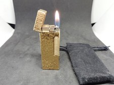 Briquet à gaz Dunhill Rolla écorce dorée état de fonctionnement